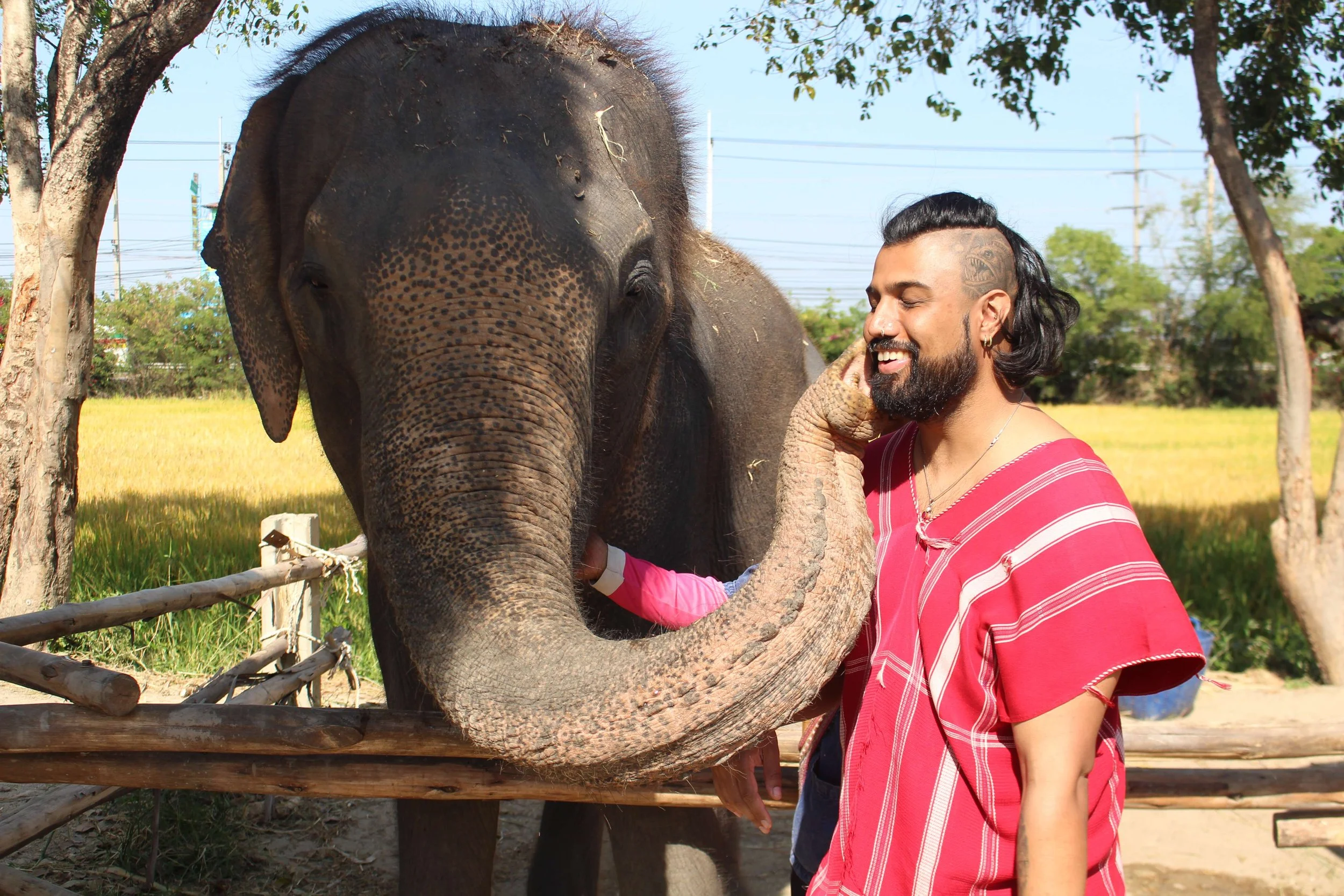 Nishant with a baby Elephant
