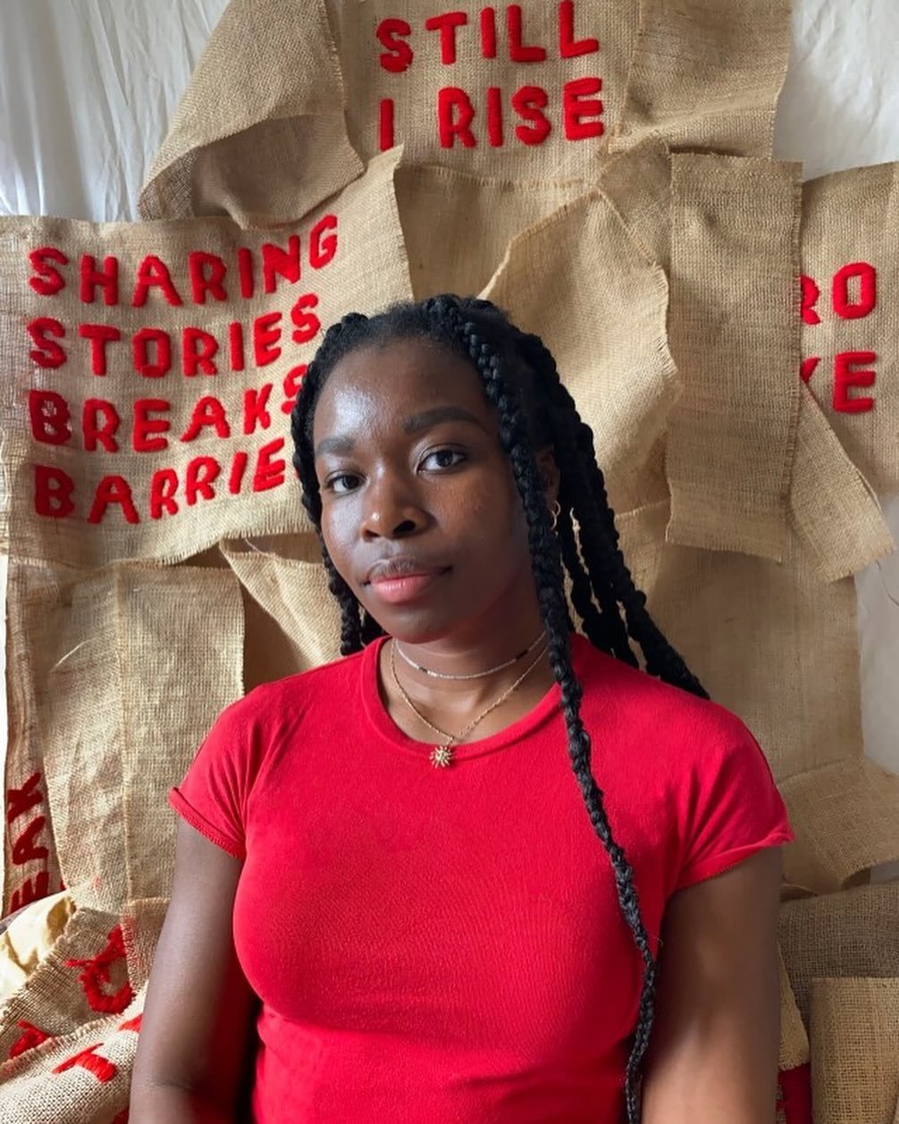 Featuring Joke Amusan (@ibijoke.img), a German-Nigerian textile artist based in London, England. Her art delves into the essence of Black womanhood, sparking conversations about identity and heritage. With exhibitions spanning the UK, USA, and Switze