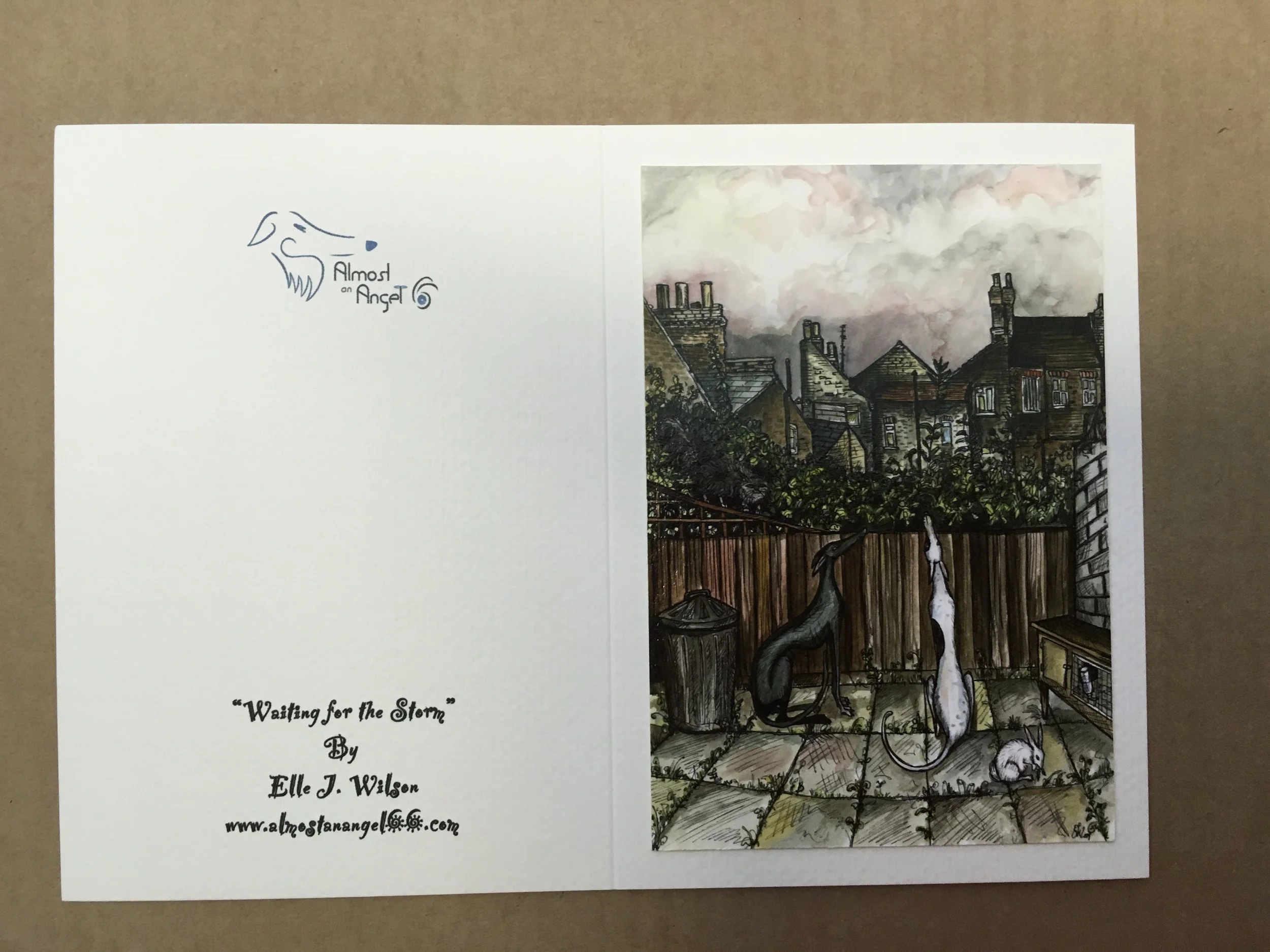 "Waiting for the Storm" -  Greyhound  Art Card