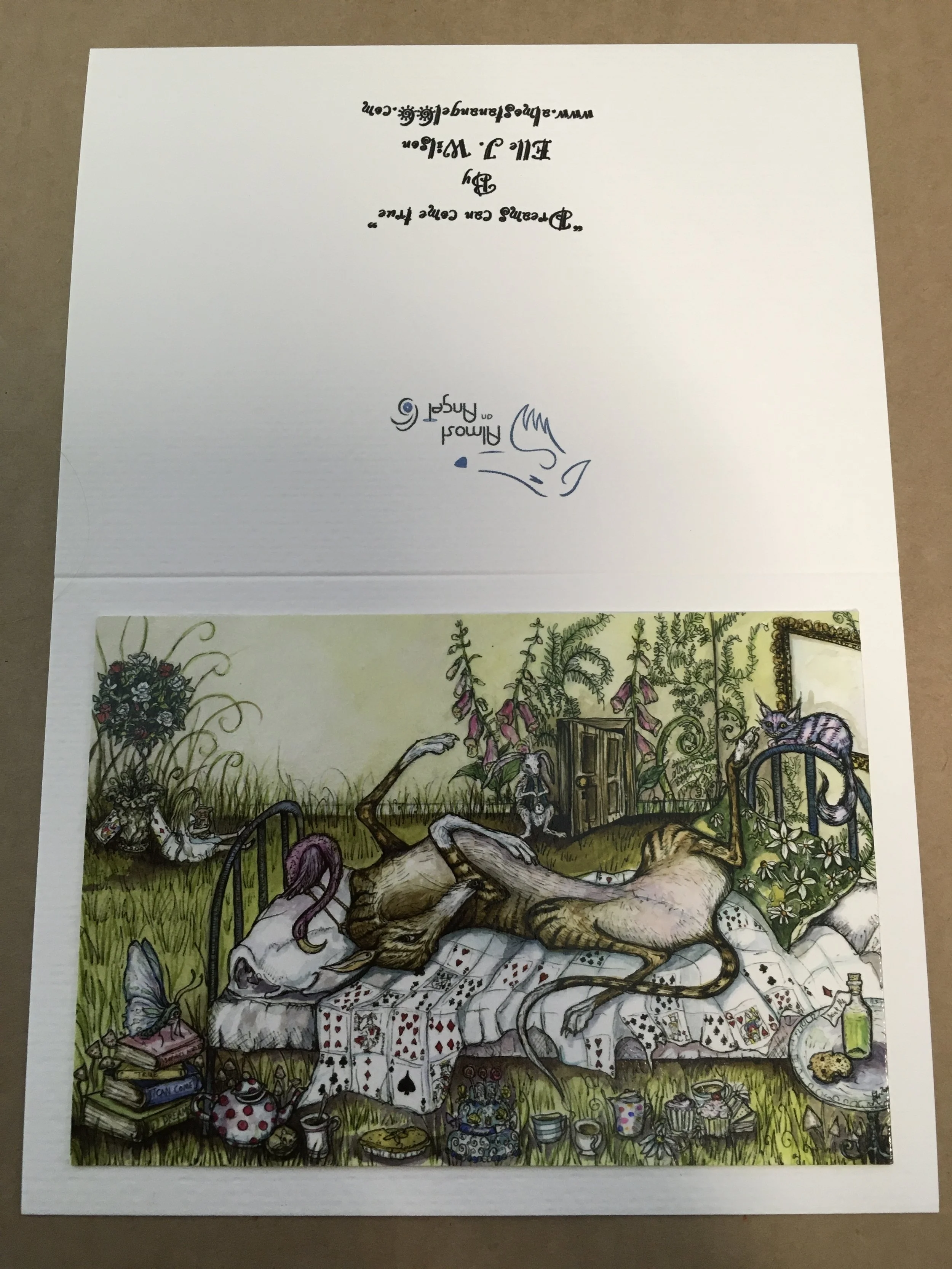 "Dreams can come true" -  Greyhound  Art Card