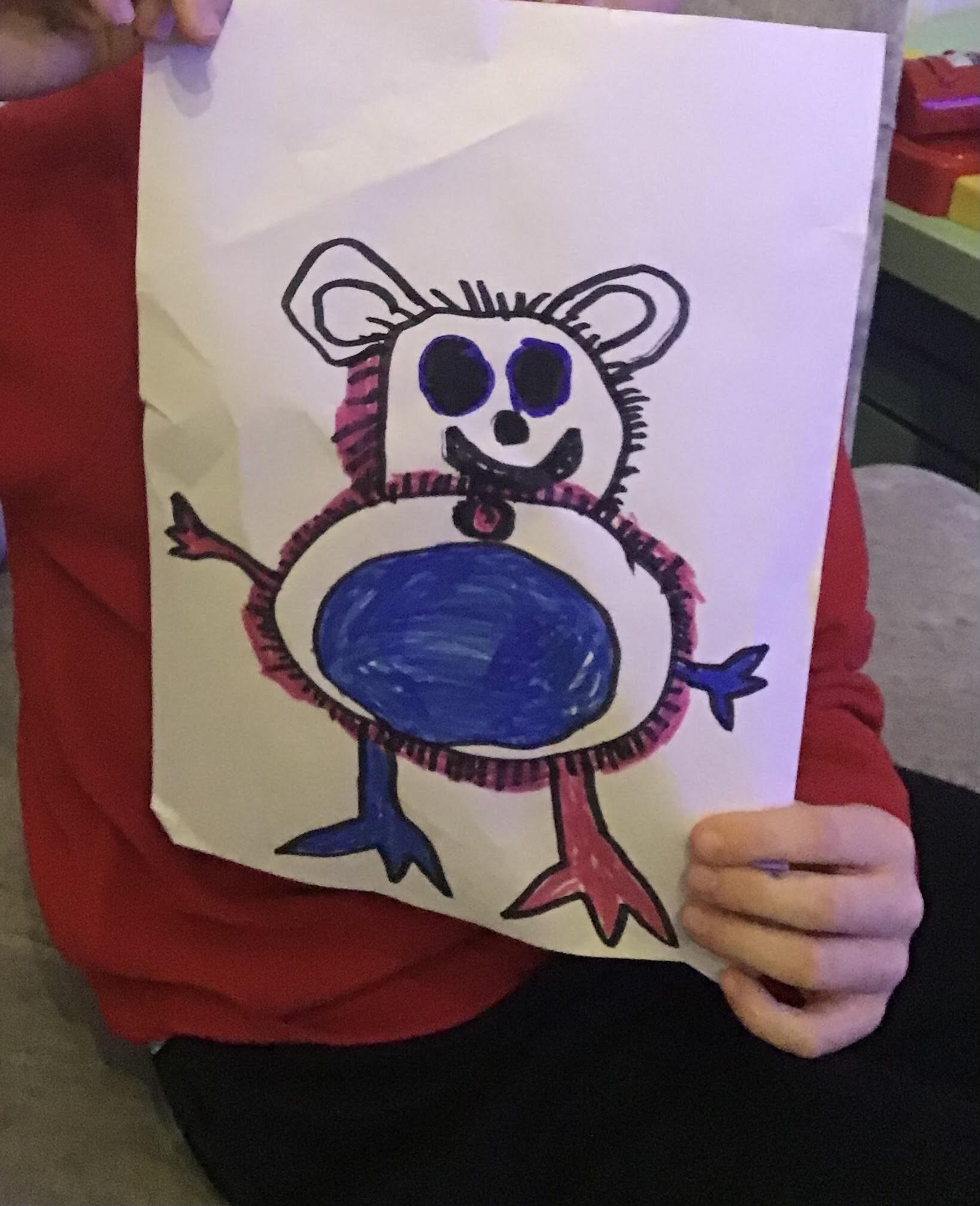 'A Conkleponk" - a very special sort of 'monster', from a story I wrote (which the audience loved). The word was actually invented by my son!