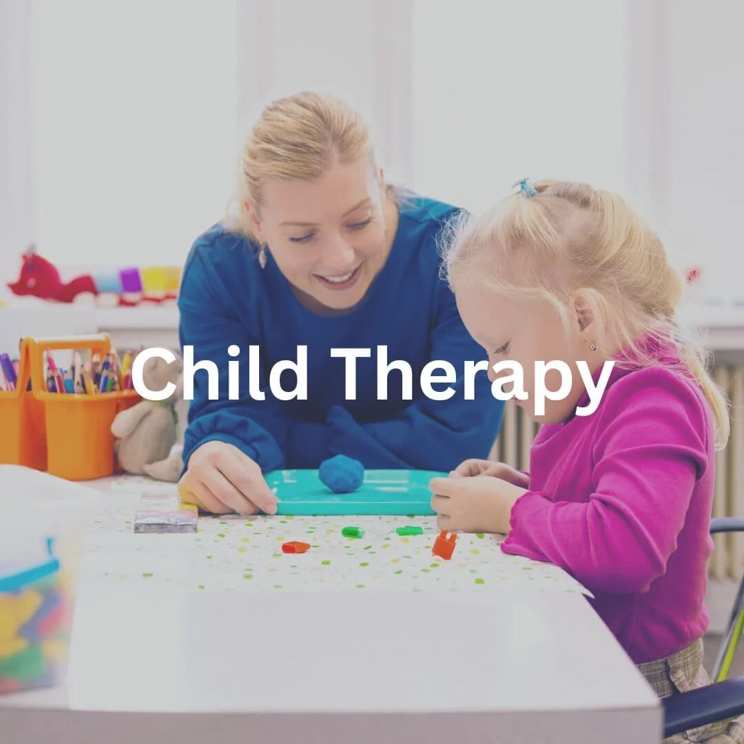 Therapist working with child