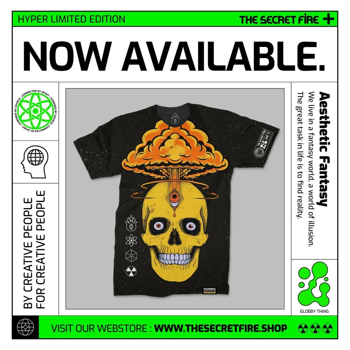At long last! These incredibly dope Atomic Skull tees are available on the web store. The print quality is absolutely next level. There are only 30 of these in existence right now, so I recommend not sleeping on this piece if you want it. Check these