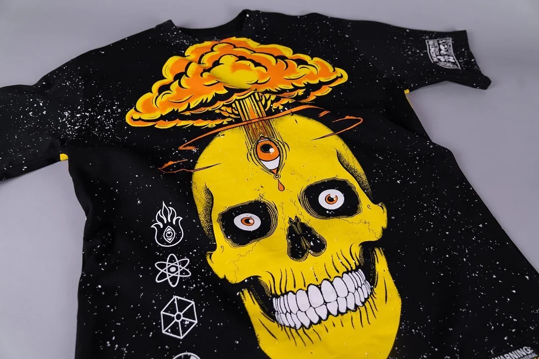 When the creativity is absolutely busting out of your brain! New Atomic Skull tees are now available in the shop. These are super high quality screen prints, cut and sewn on to 100% cotton. also featuring this savage 3&rdquo; monster hem tag.