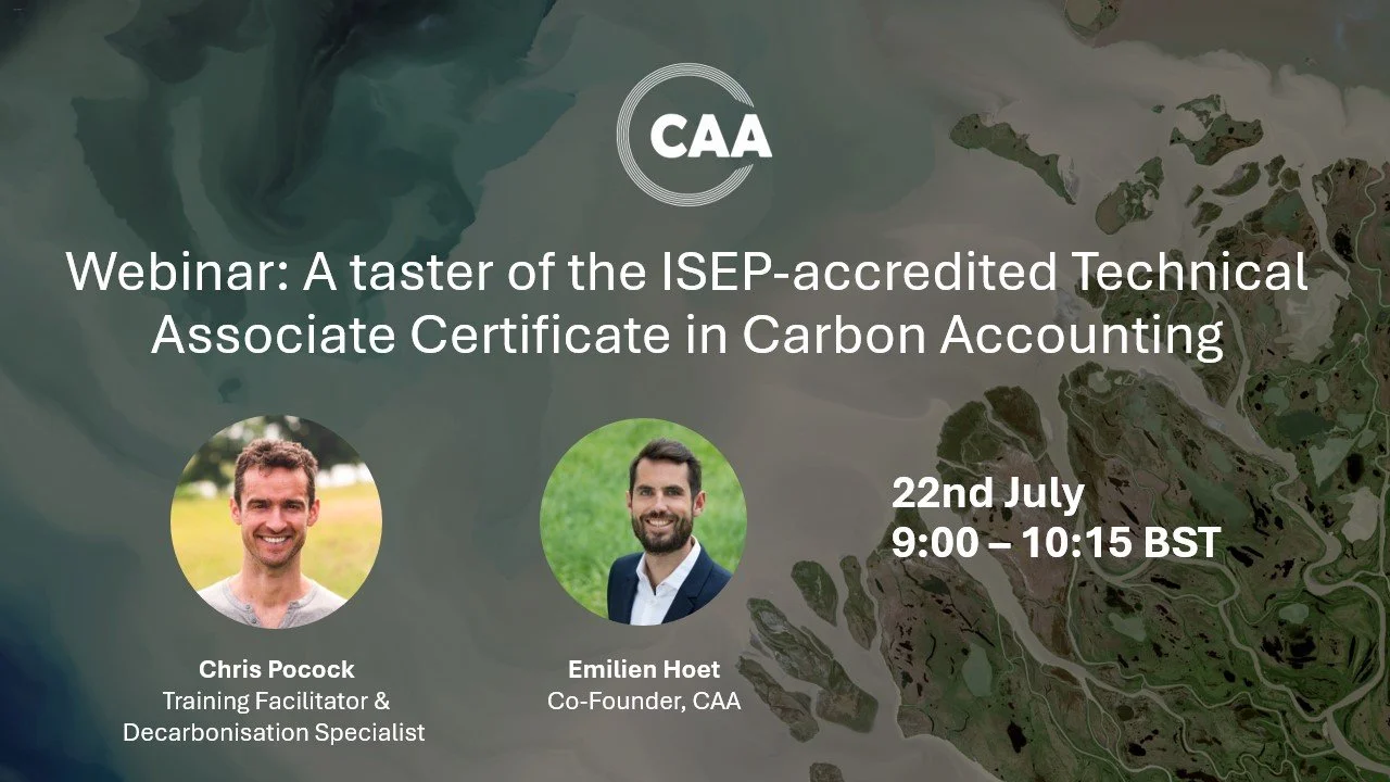 Free Webinar: A taster of the ISEP-accredited Technical Associate Certificate in Carbon Accounting