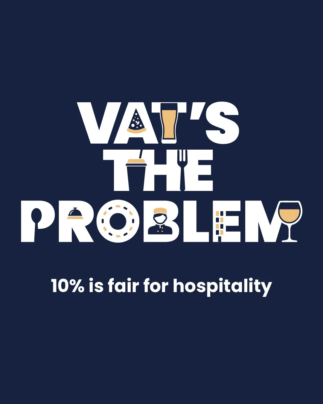 The hospitality sector has come together to launch #VATsTheProblem - a united campaign and petition calling for hospitality VAT to be reduced from 20% to 10% - we're sharing it here to get your support.

Spearheaded by chef and publican @cheftomkerri