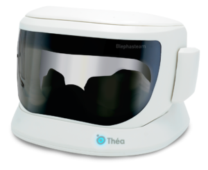 Geometric drawing of an outline square with sections divided by vertical, horizontal, and circle lines.