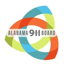 Logo of the Alabama 911 Board with multicolored overlapping circles and text.