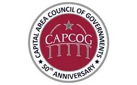 Seal or logo for the Capital Area Council of Governments (CAPCOG) celebrating its 50th anniversary.