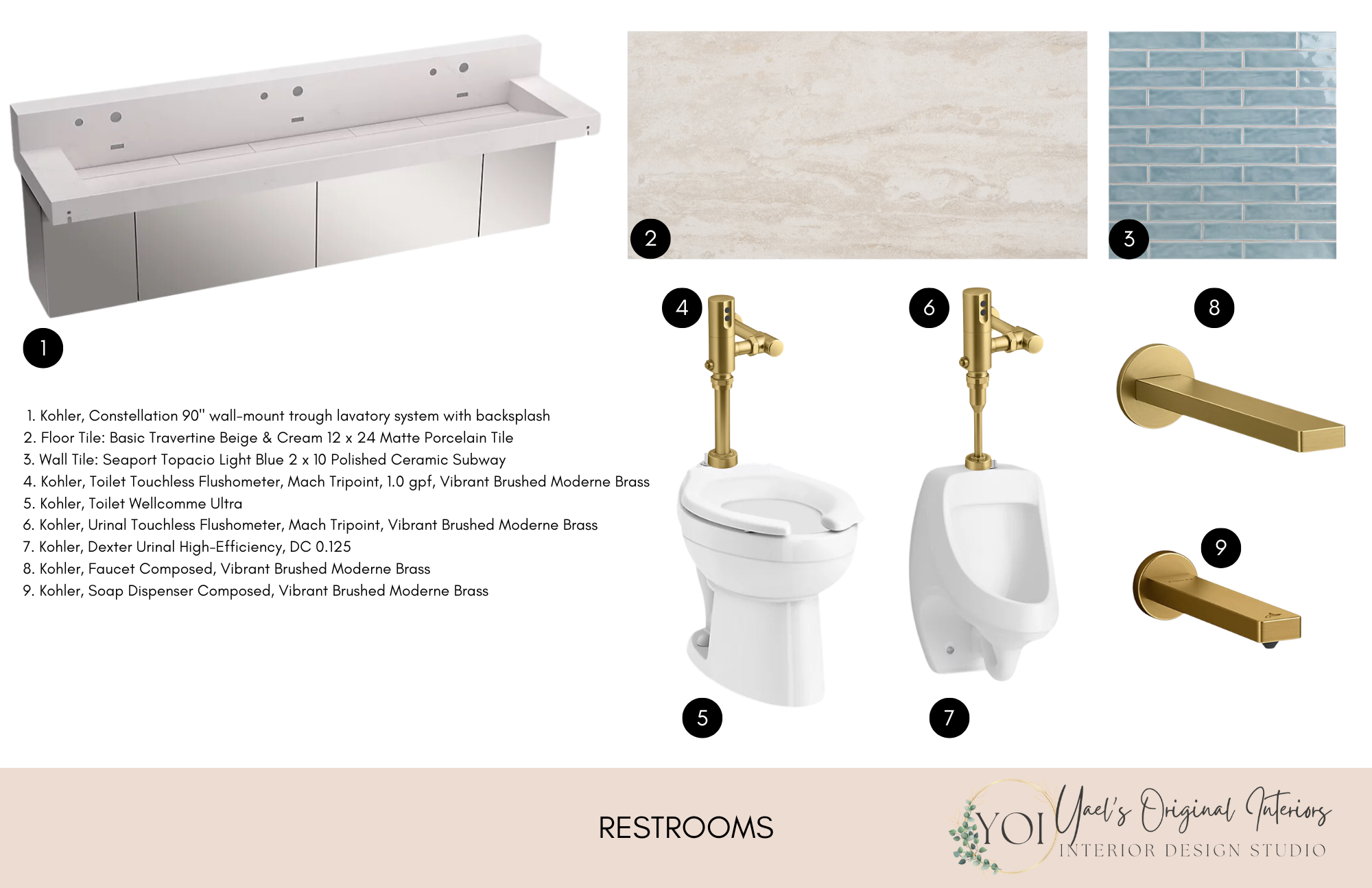 Restrooms Material Board