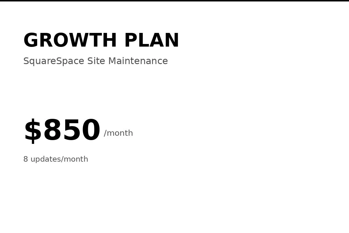 Growth Plan - Squarespace Site Maintenance