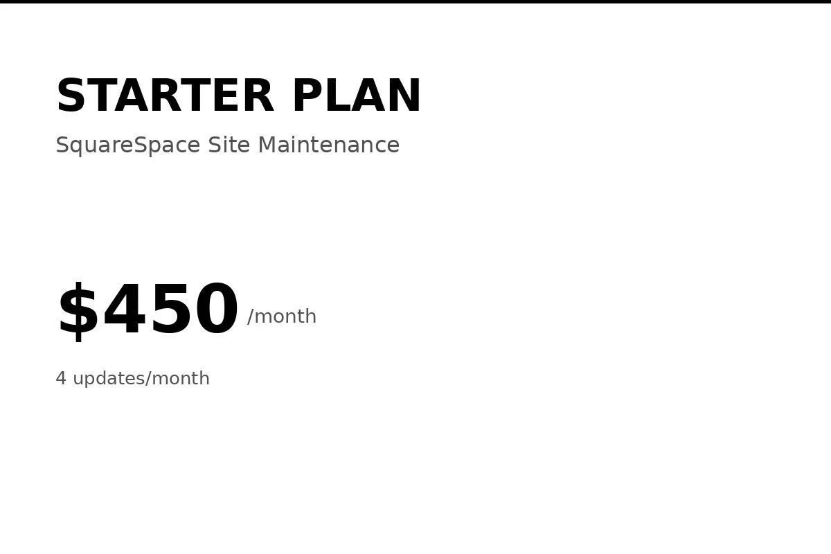 Starter Plan - Squarespace Site Maintenance
