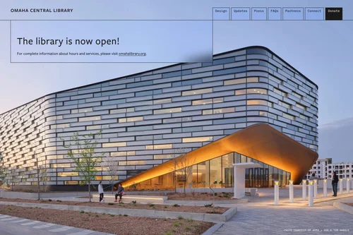 Website: homepage, The library is now open!, with the new library