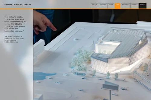 Website: an aerial rendering of the library