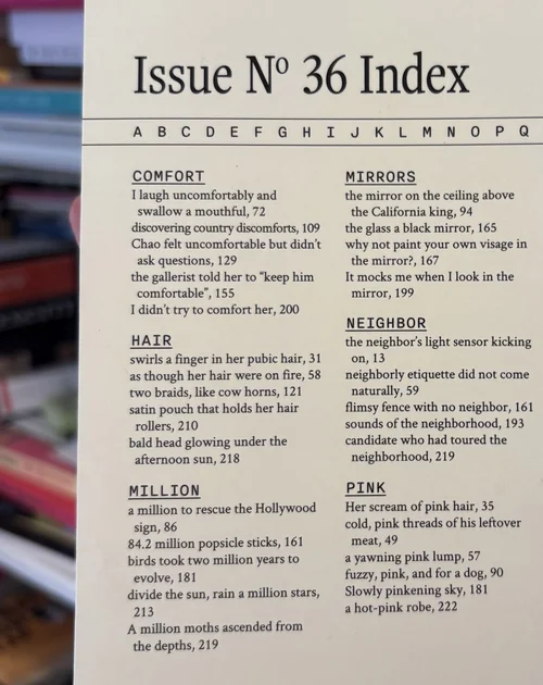 Printed page: Issue No. 36 Index