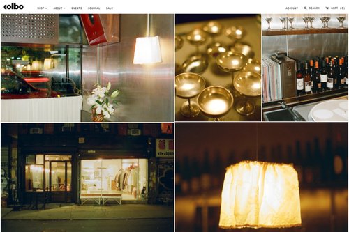 Website: photos from Next Door, glasses and lamps