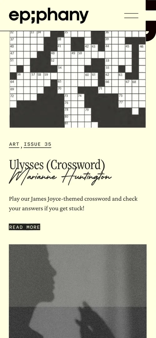 Mobile screen: a piece illustrated with a crossword grid