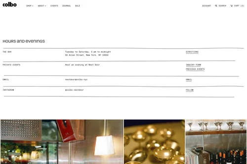 Website: Next Door hours and evenings