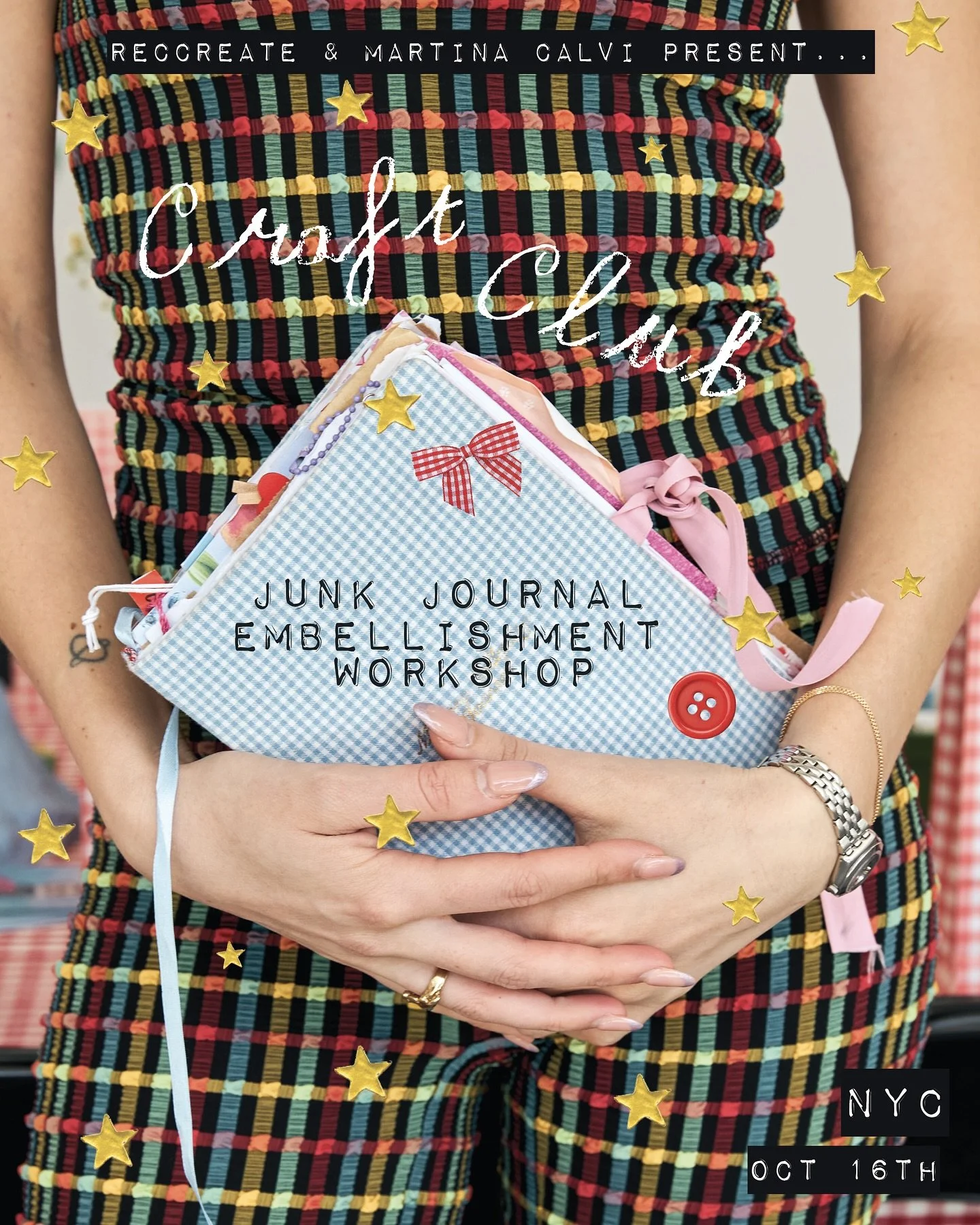 We are over the moooon to have THE sentimental crafty girlie herself, @martinamartian , all the way from Australia back in the @reccreate_collective studio for an IRL craft club night featuring junk journal embellishing! &lt;3 

​Craft club is a feve