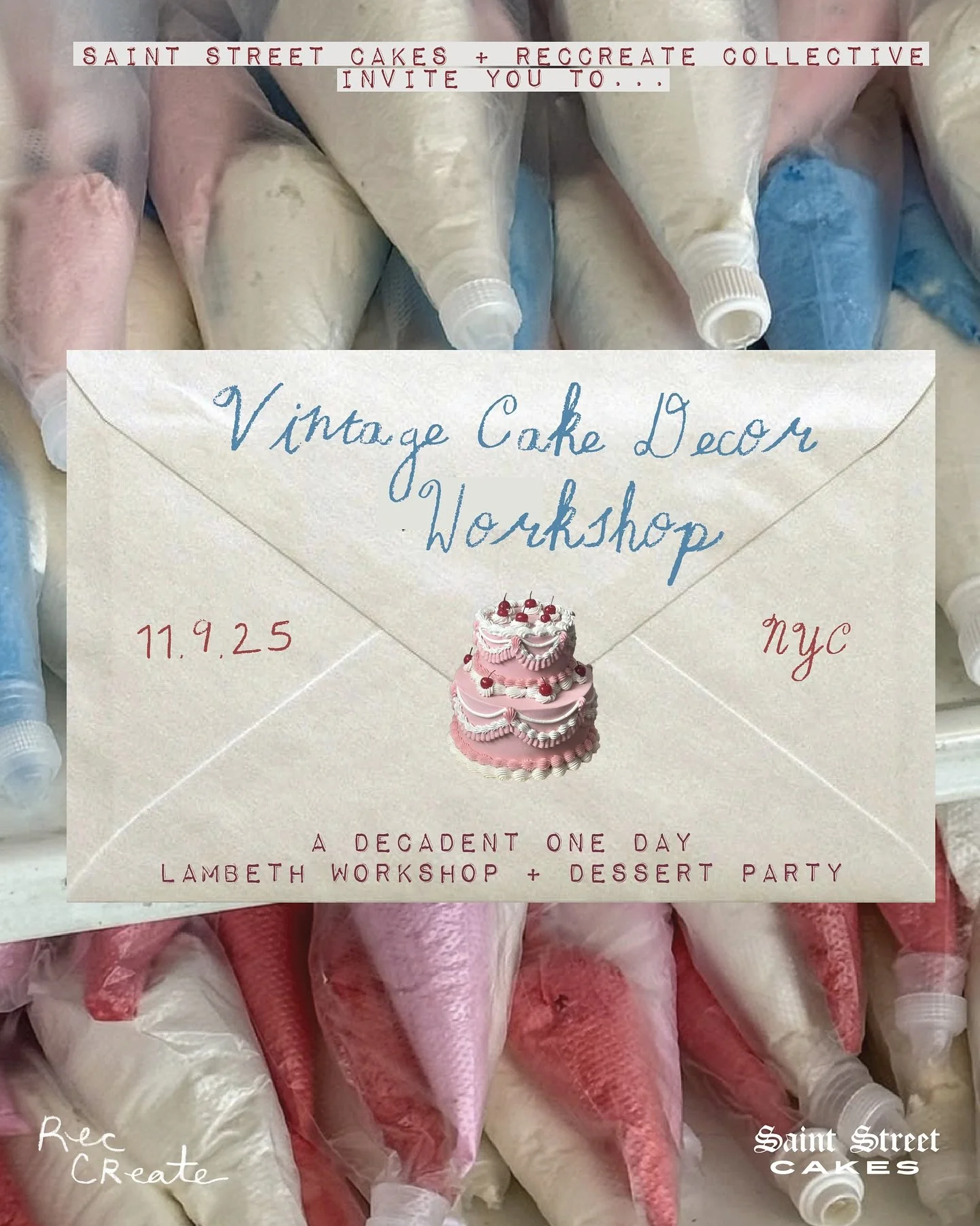 ​@ everyone who has been dying to learn vintage piping techniques.... this one&rsquo;s for you &lt;3

​Introducing our cake decorating workshop: Vintage Cake Decor, a decadent one day lambeth workshop and dessert party. We are so psyched to have the 