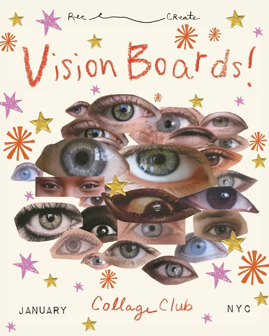2026 vision boards!!!!! cut &amp; paste your way into the new year alongside new and old friends. 

sessions are now 2.5hrs, we have a very elite fresh magazine selection (+ so many sticker books, doilies, etc) and we&rsquo;re bringing back our iconi