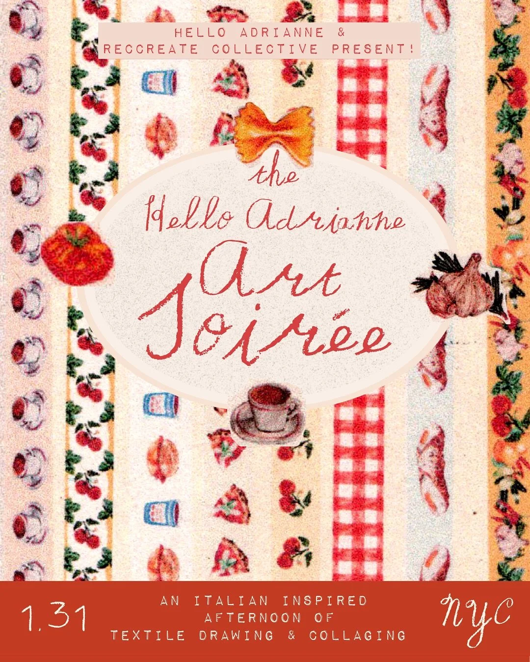 We&rsquo;re throwing a day-long art soir&eacute;e inspired by the @helloadrianne world<3 

​​It will be choose your own adventure style with the following stations available, do as many as you&rsquo;d like!

​🍅Customize a piece from your closet w