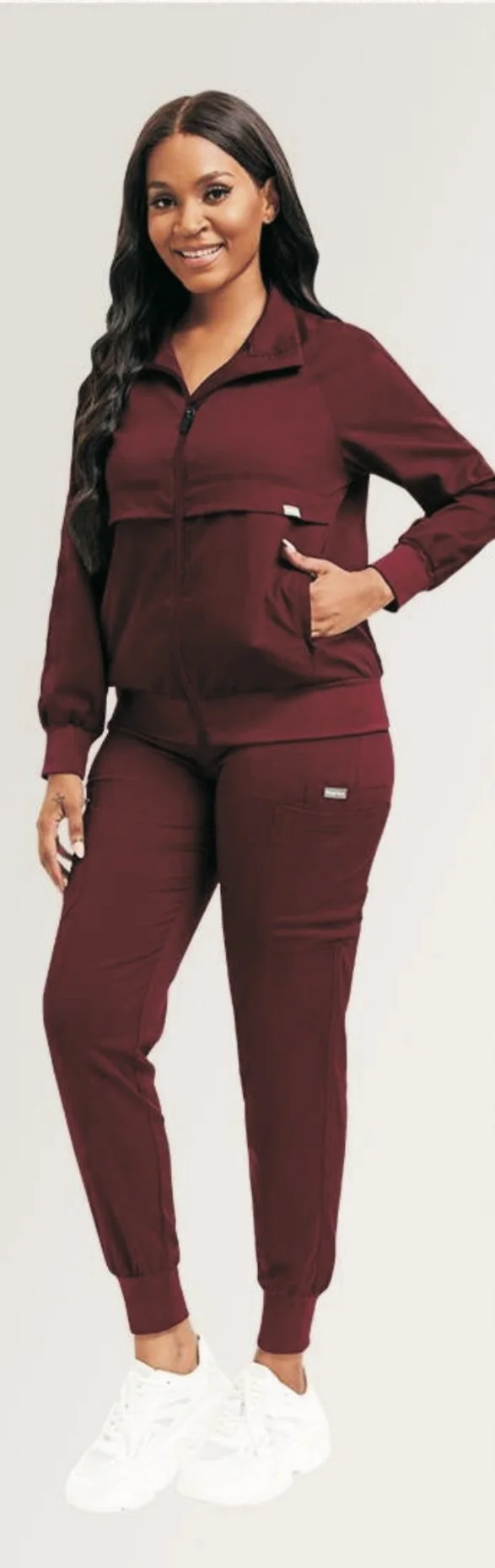 Style #52002/ Scrub Jogger Jacket (Only)/ Front Zipper with Side Pockets and Tapered Sleeves