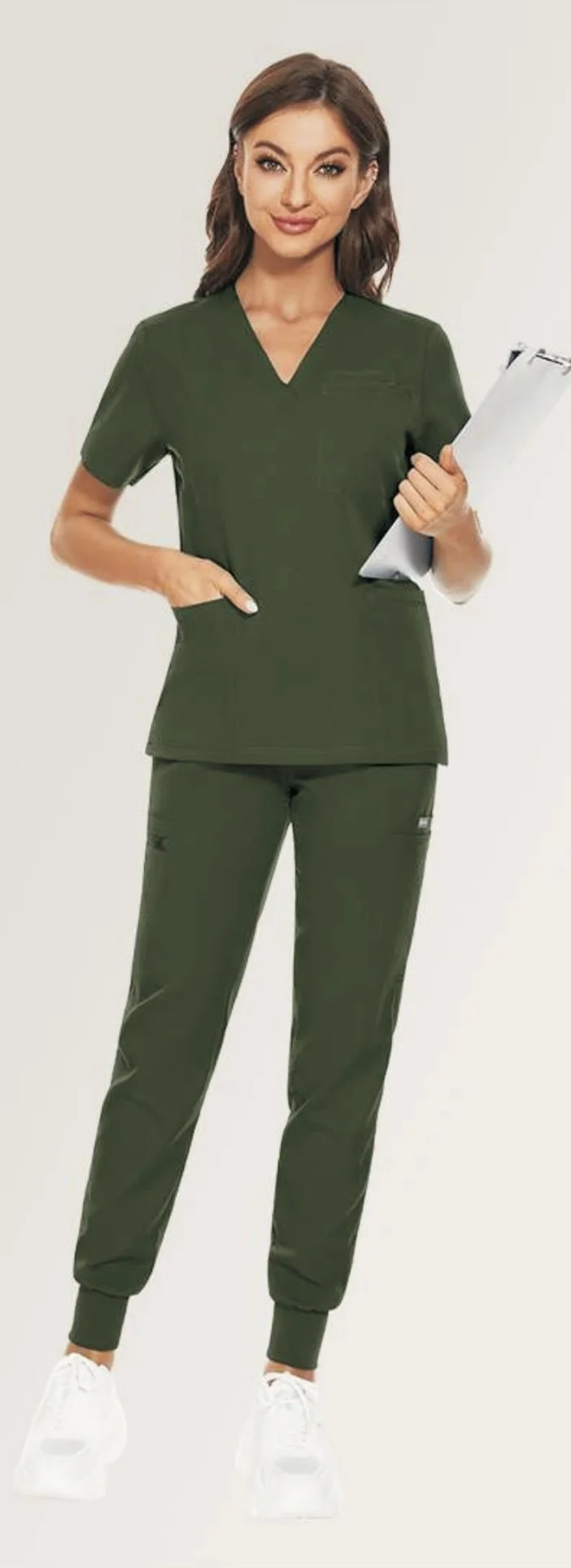 Style #42118/ Double Pocket Scrub Set w/ Tapered Pants Leg