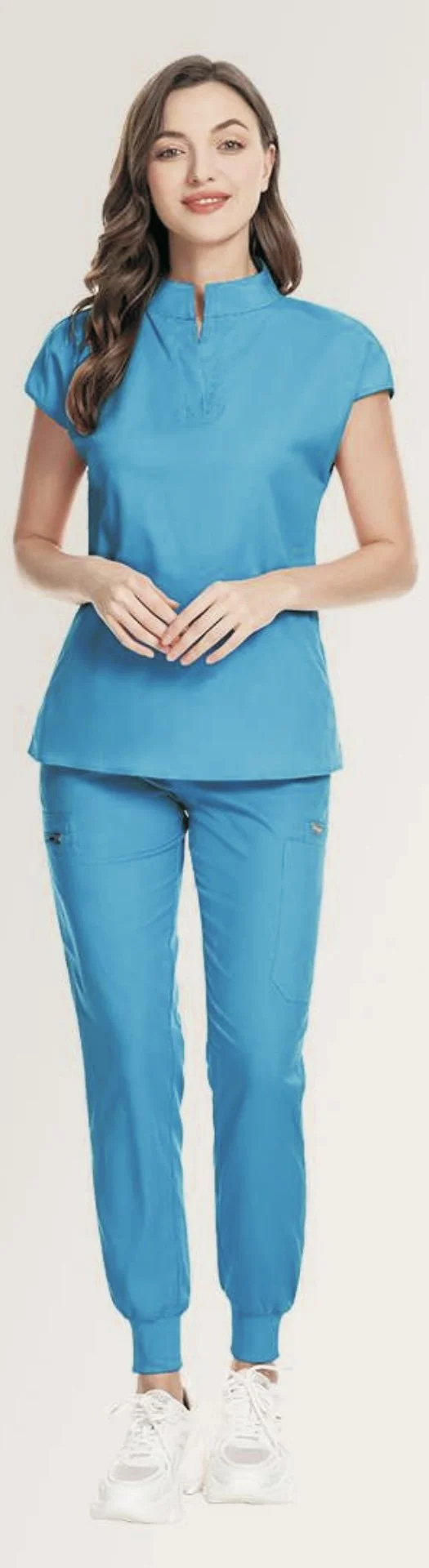 Style #42051/ Collar Shirt Scrub Set w/ Tapered Pants Leg