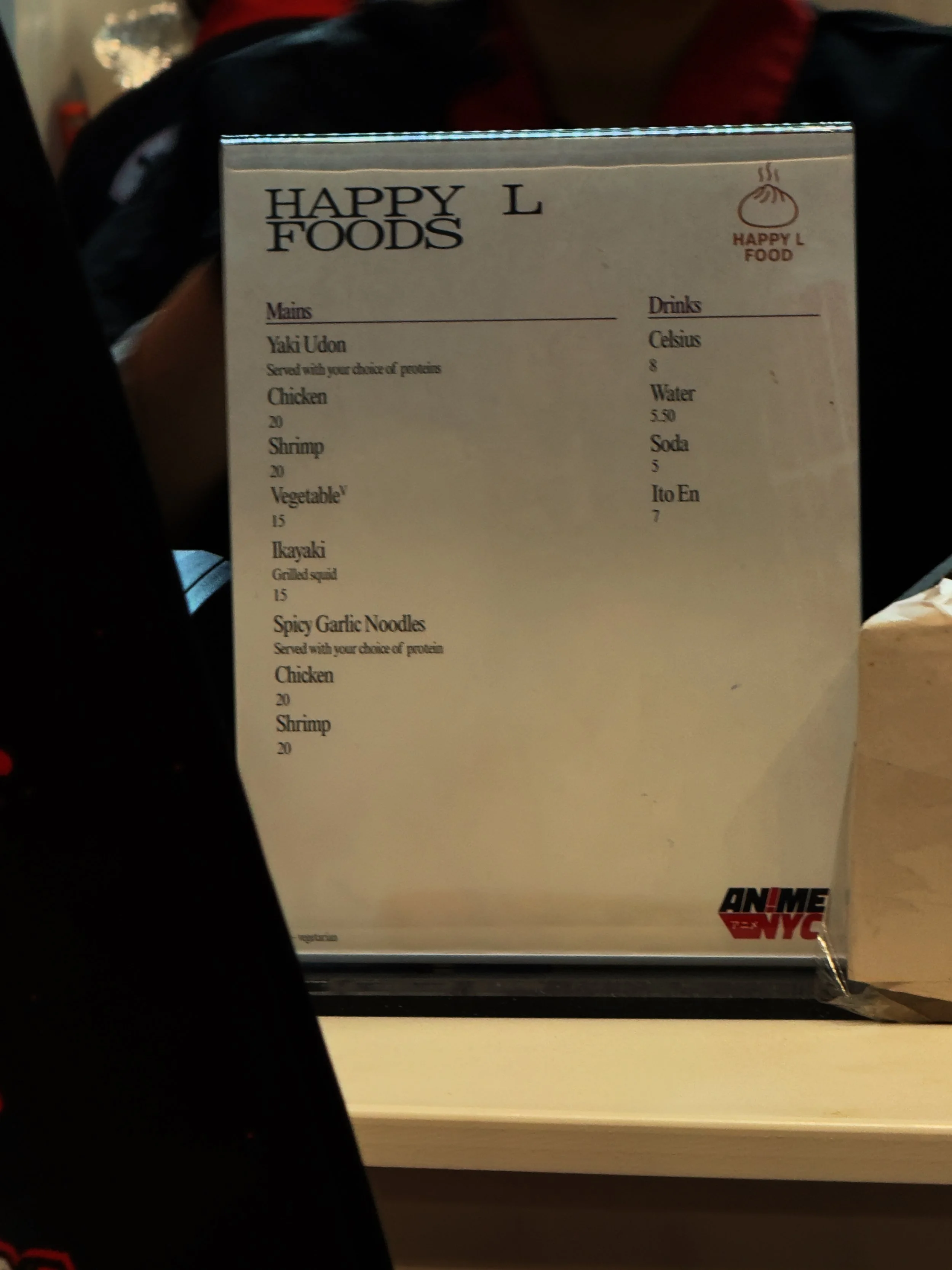 happy l foods menu at anime nyc 2026