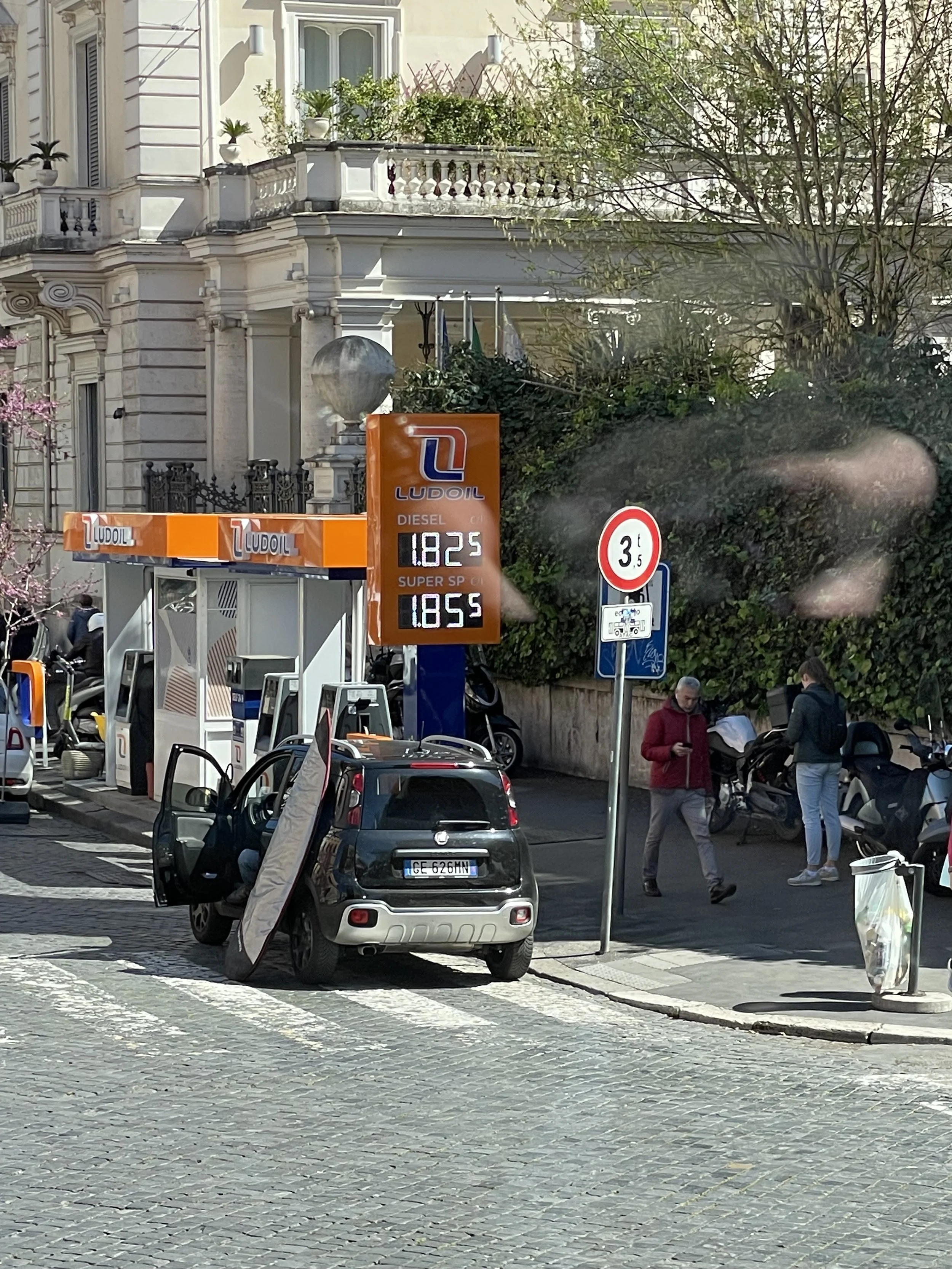 tiny gas station in rome Italy