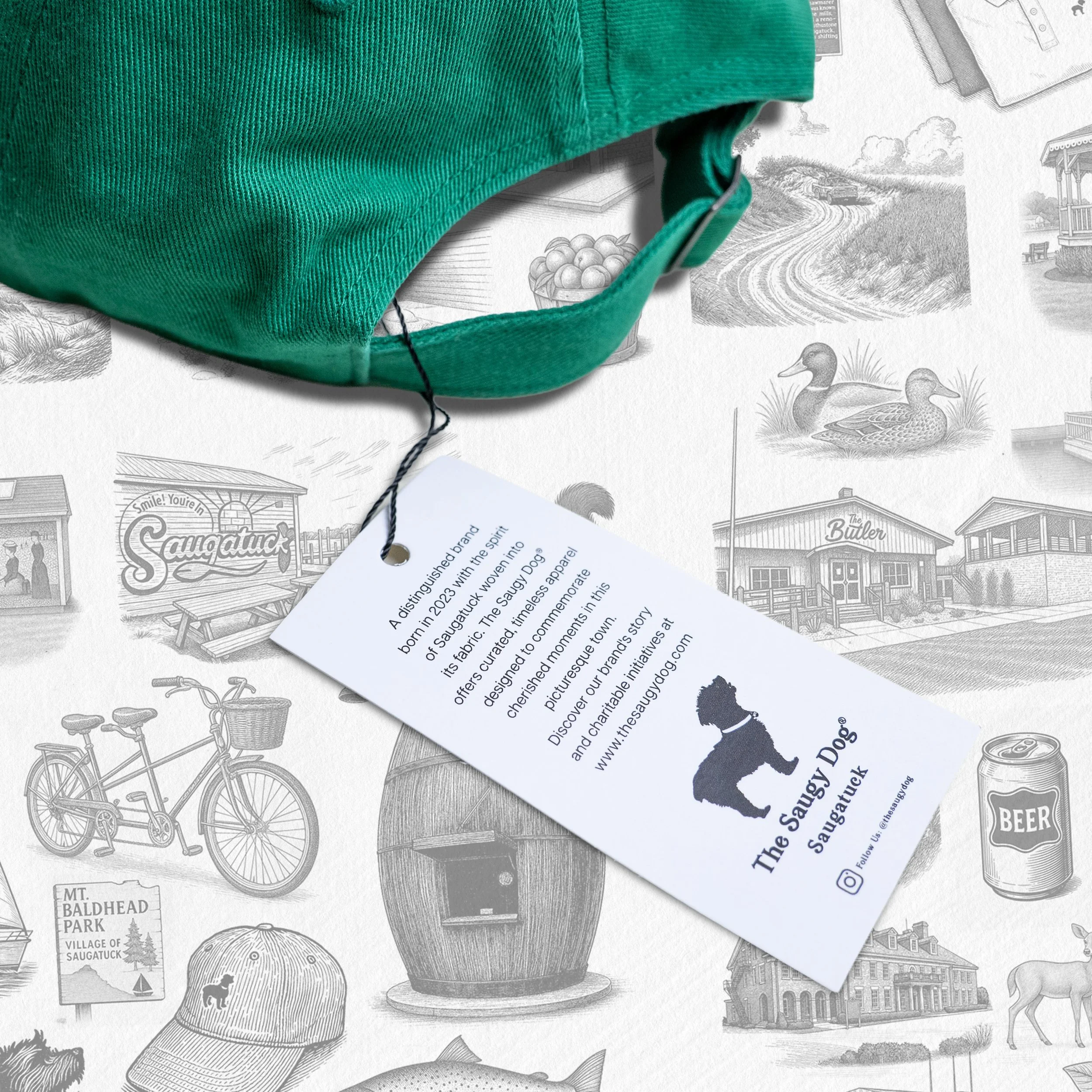 Back of brushed twill chino hat with adjustable strap