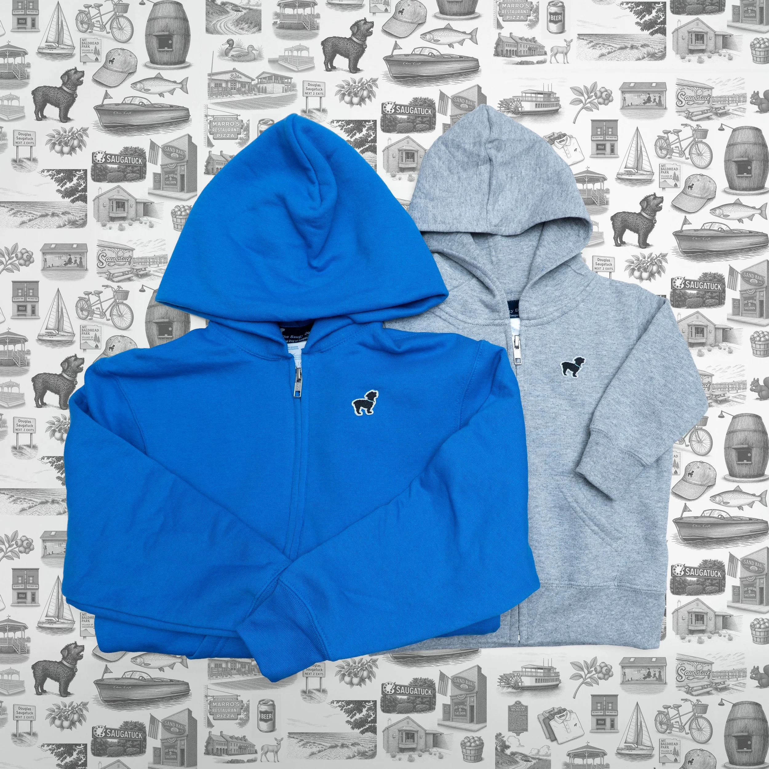 The Saugy Dog_Youth_Royal_Blue_Hoodie_Gray_Infant_Hoodie.jpg