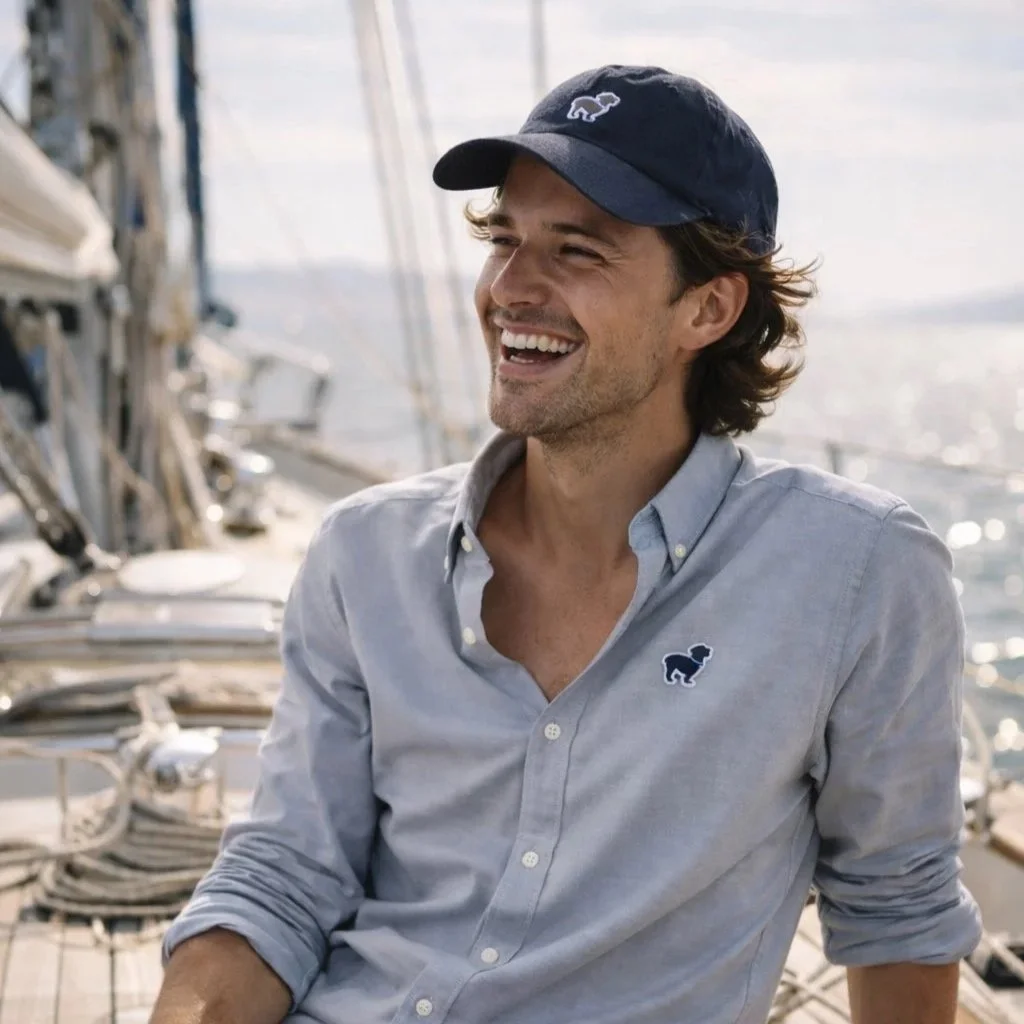 The Saugy Dog Chambray Oxford Navy Saugy Dog Hat.jpg