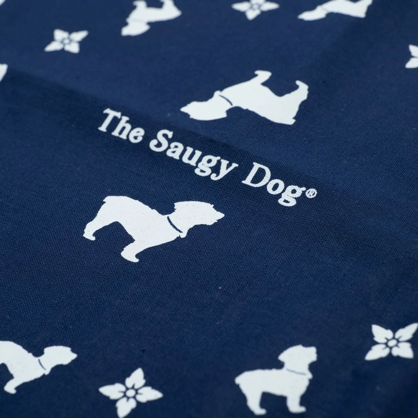 Bandana with The Official Dog of Saugatuck® design, close-up