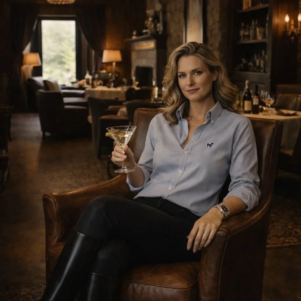 The Saugy Dog Gray Oxford shirt woman at The Cottage