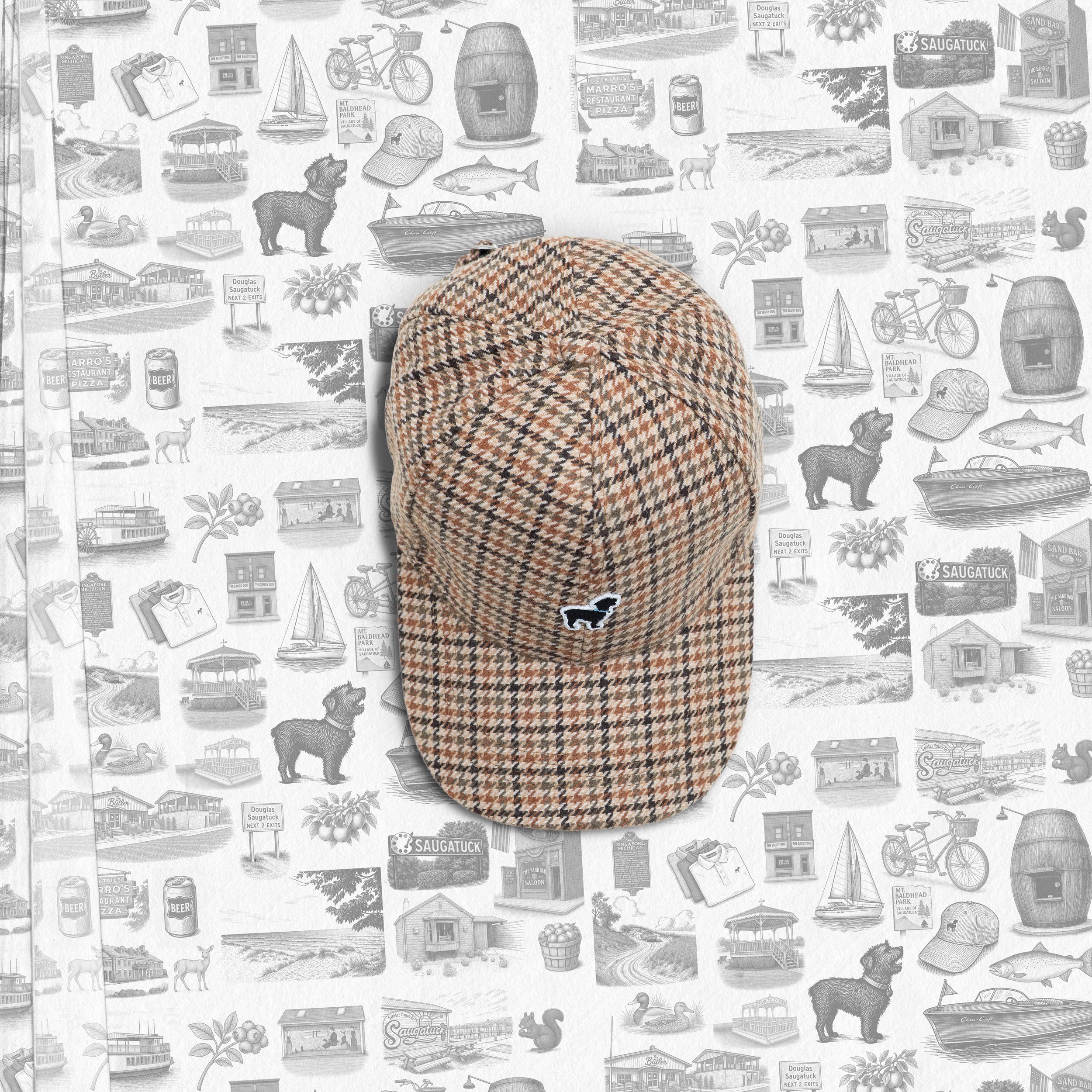 Houndstooth Cap – The Saugy Dog® | The Official Dog of Saugatuck®