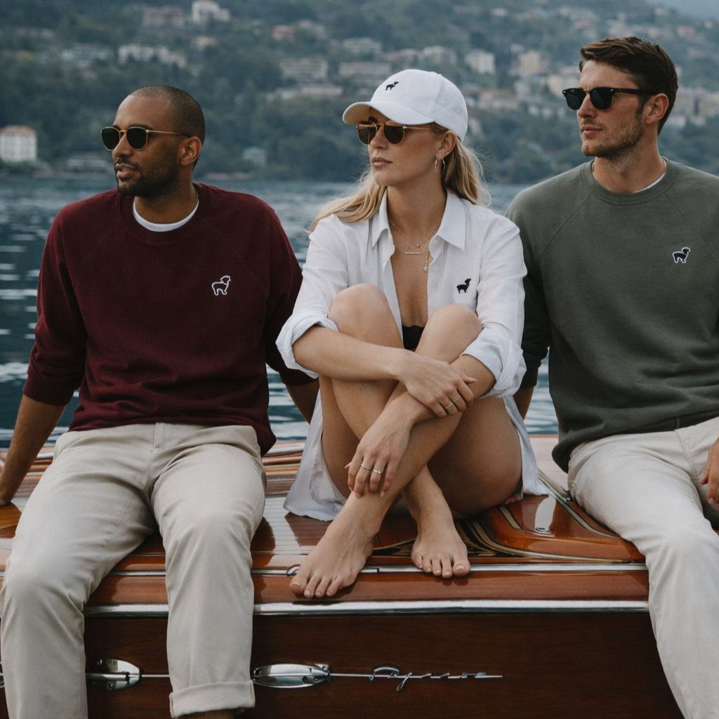 The Saugy Dog Woman in White Oxford seaside