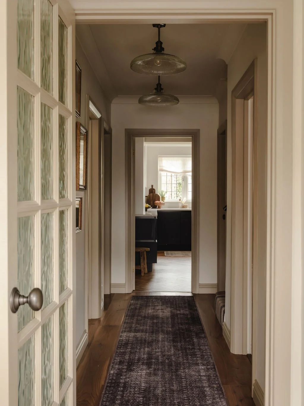 Elegant hallway redesign in Buckinghamshire with contrast paint