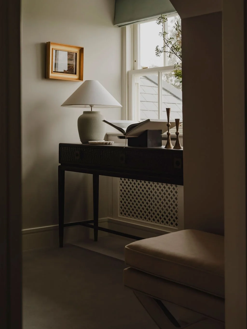 Thoughtfully styled interior vignette reflecting calm, refined residential design