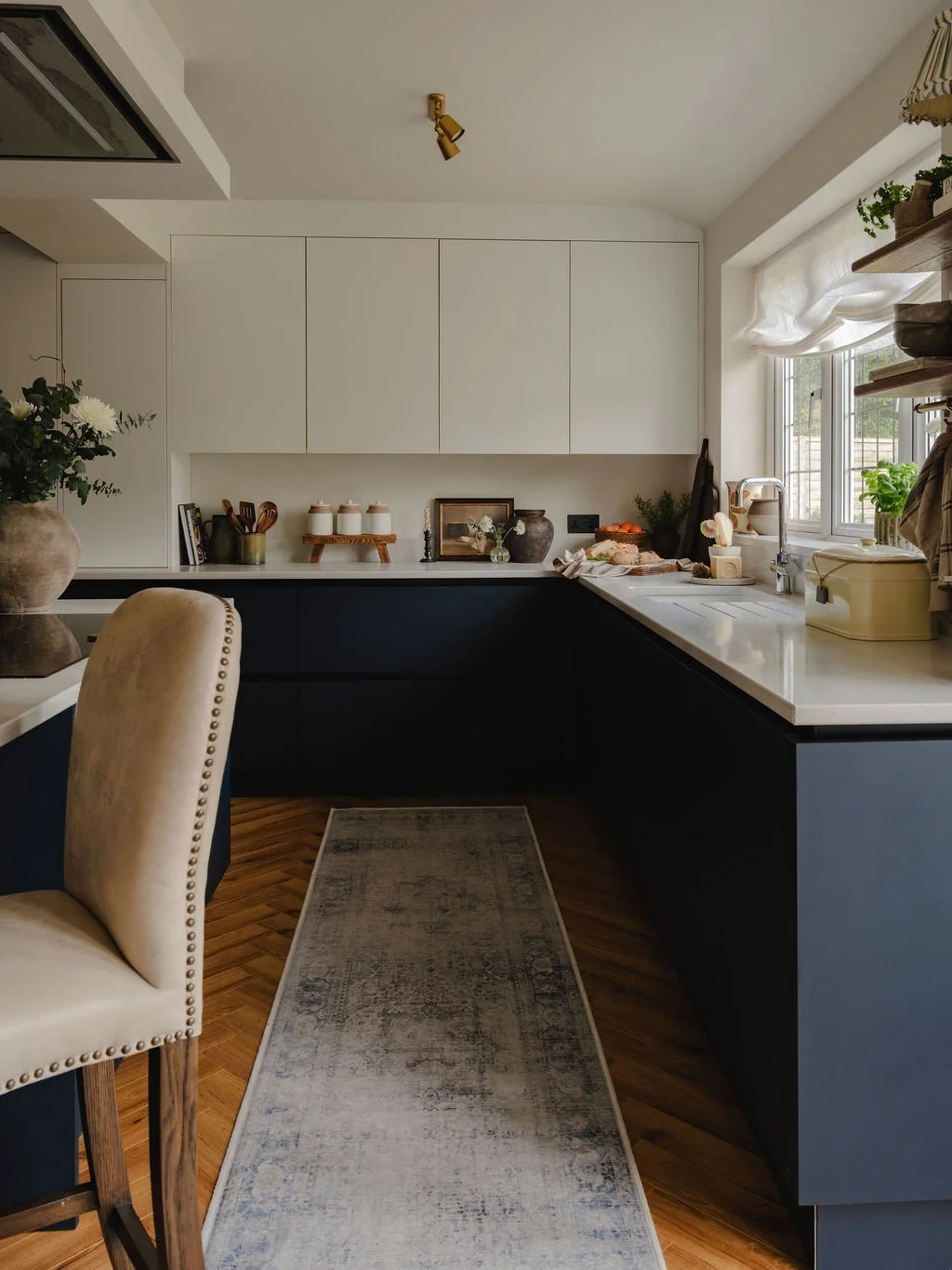 Beaconsfield kitchen interior design with warm flooring and  timeless styling