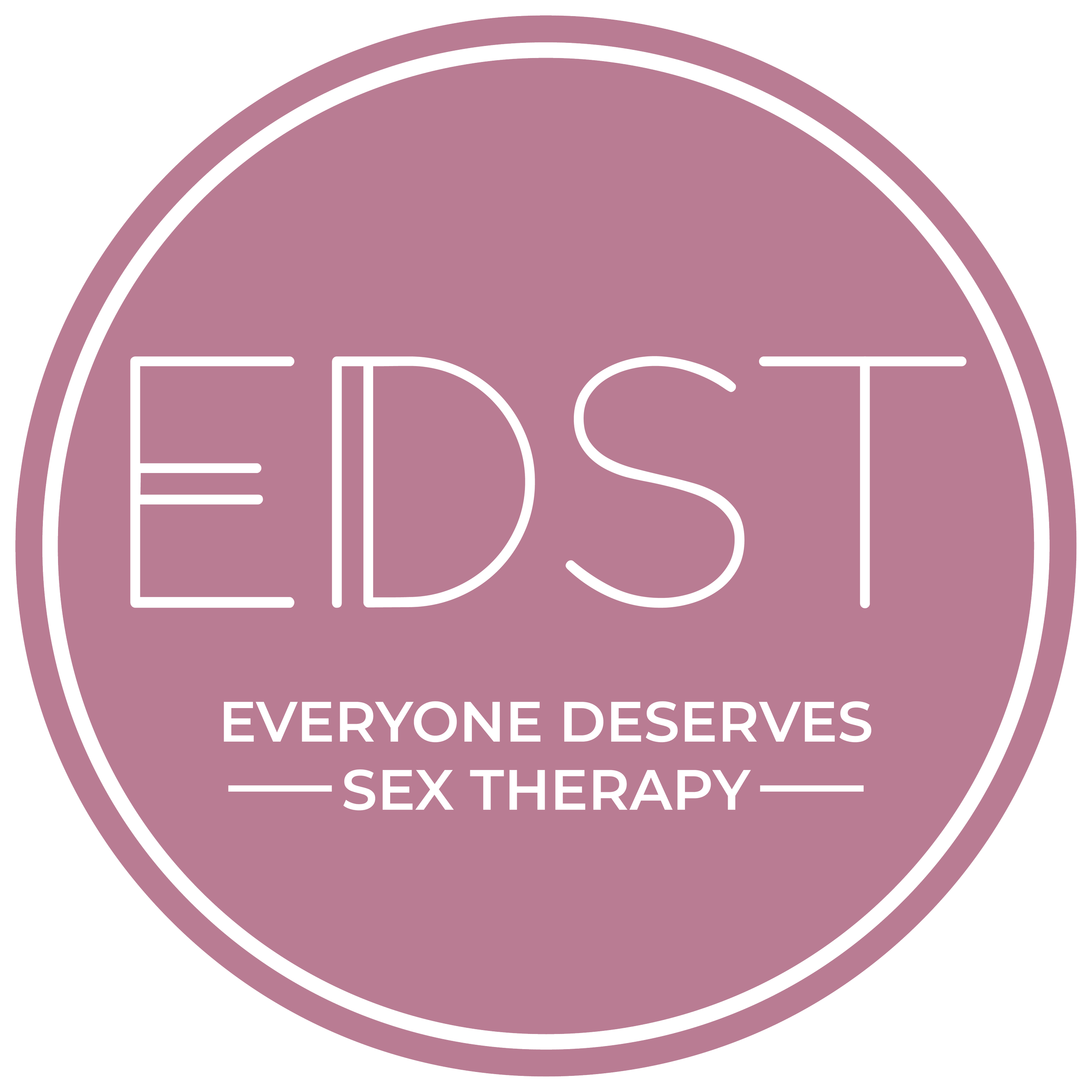 The logo for EDST, Everyone Deserves Sex Therapy