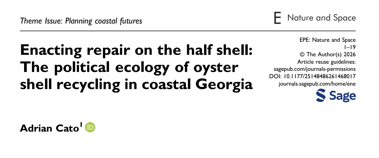 Enacting repair on the half shell: The political ecology of oyster recycling in coastal Georgia