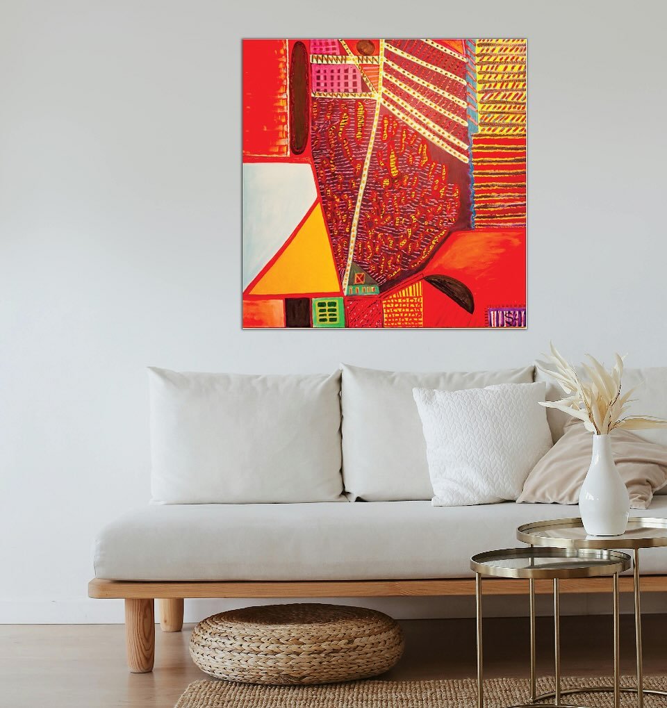 The &ldquo;Burning Bush&rdquo; painting invigorates this muted space with a daring POP of color! 

$4,500
Oil on canvas 
4x4&rsquo;

Purchase painting at link in bio. 

#SueLaymanDesigns #MemphisArtwork #InteriorDesignArtwork #MiamiArtwork #TexasArtw