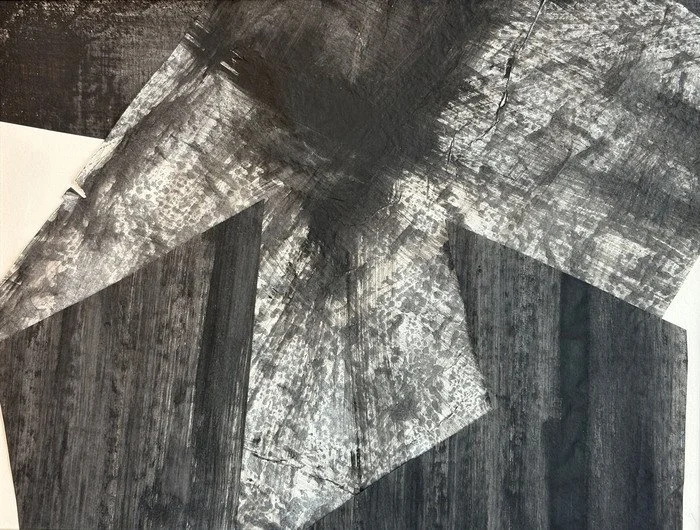 "Monochromatic- Black and White #7" Deborah Dana Mixed Media/ Collage 7.5" x 10" 
2026 
$300 