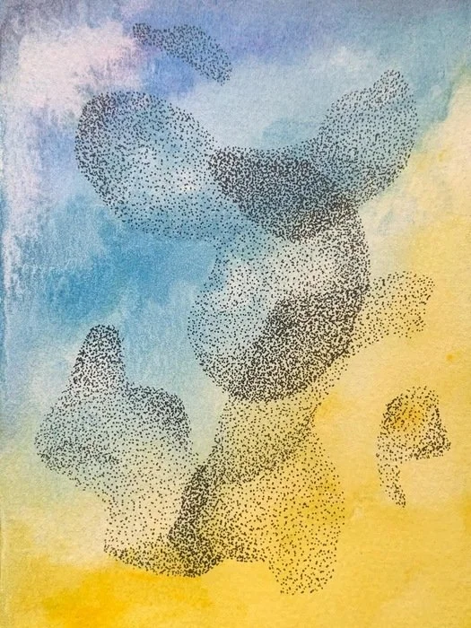 "Murmuration III" Kailei Trykowski Watercolor 7" x 5" 
2025 NFS 