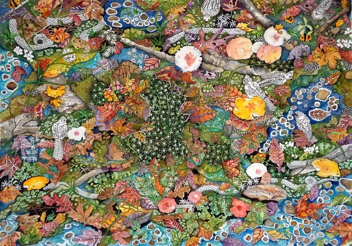 "Summer Goulash" Linnea Pergola Watercolor and Pen and Ink 
32.75" x 44" 
2022 $1,800 
