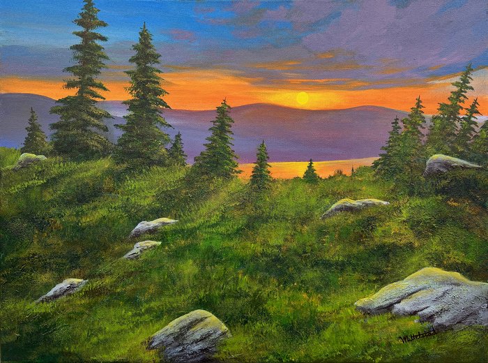 "Evening Glow"
 Richard Mittelstadt Acrylics 18" x 24" 
2023 $625 