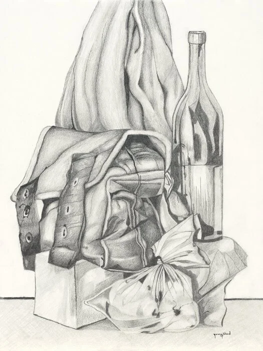 "Pears in a Bag" 
William Youngblood Graphite on Panel 24" x 18" 
2026 
$1,850 