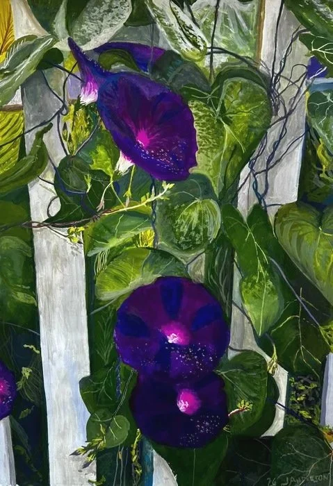 "Morning’s Glory" 
James Anderson 
Gouache 
26" x 18" 
2026 
$1,250 